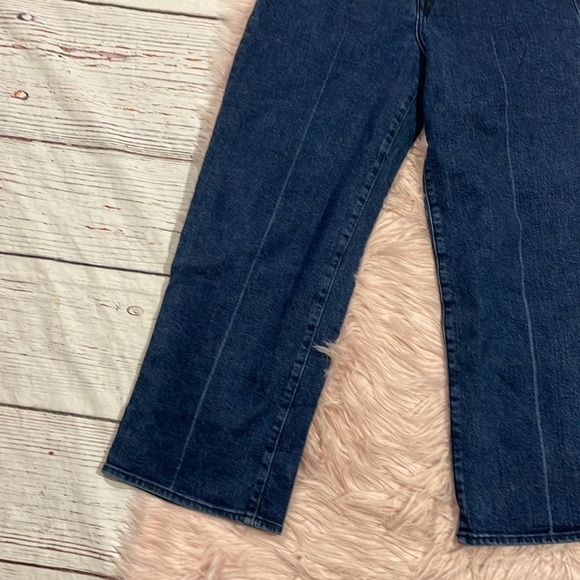 BLDWN High Waisted Cropped Wide Leg Pleated Jeans Aura - Picture 10 of 11